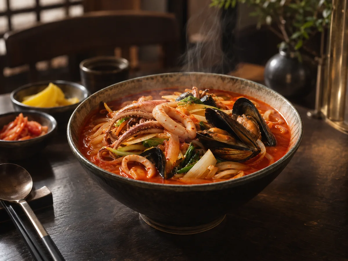 จัมปงบะหมี่ซุปทะเลรสเผ็ด